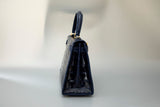 BLUE HANDMADE GENUINE CROCODILE SLING/HANDBAG