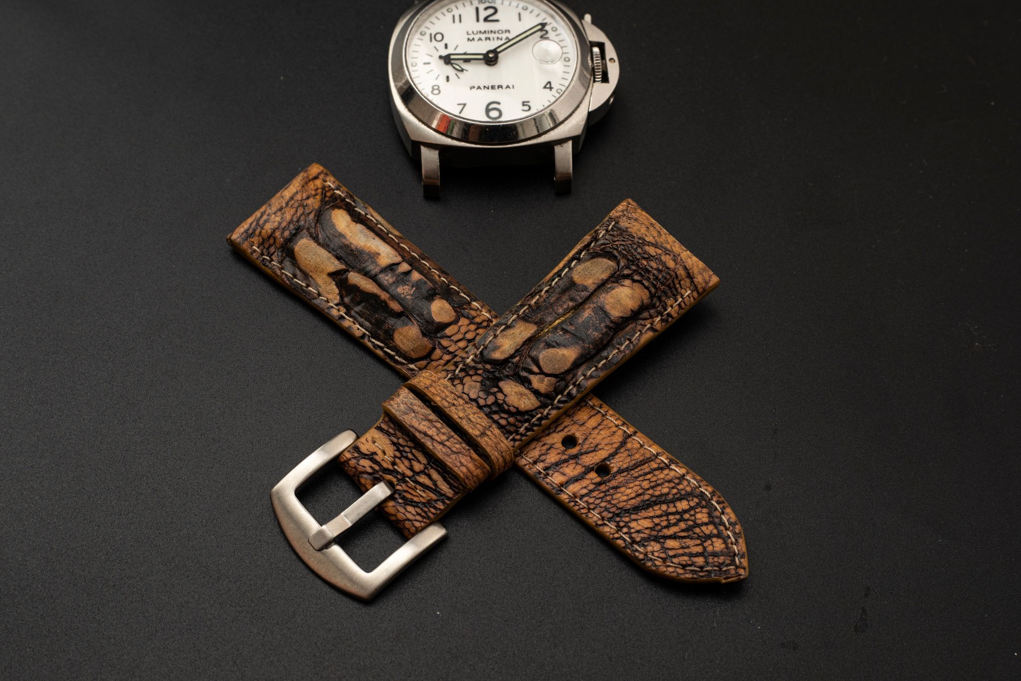 BROWN OSTRICH LEATHER STRAP