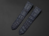 BLUE CROCODILE BELLY LEATHER STRAP
