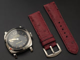 RED OSTRICH LEATHER STRAP