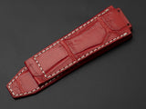 RED CROCODILE BELLY LEATHER STRAP