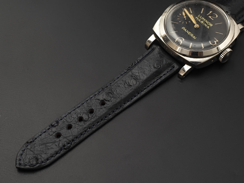 BLACK OSTRICH LEATHER STRAP