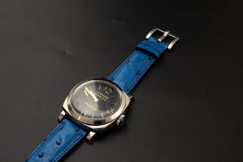 BLUE OSTRICH LEATHER STRAP