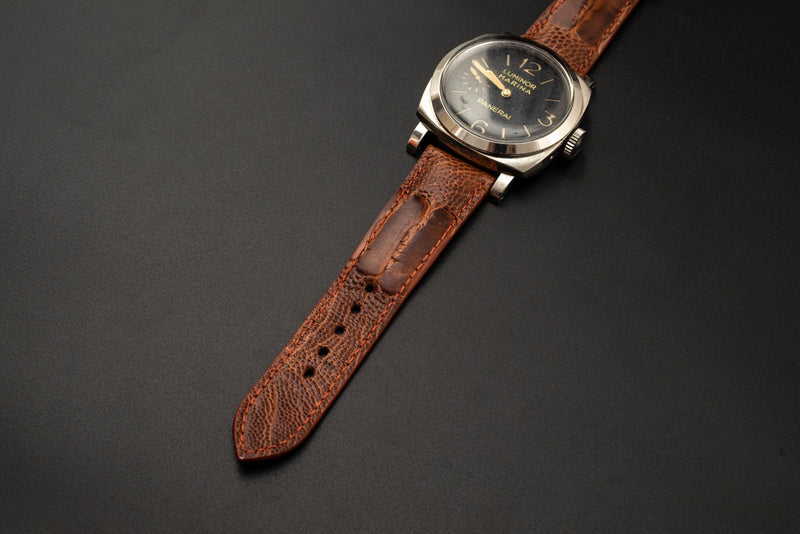 BROWN OSTRICH LEATHER STRAP