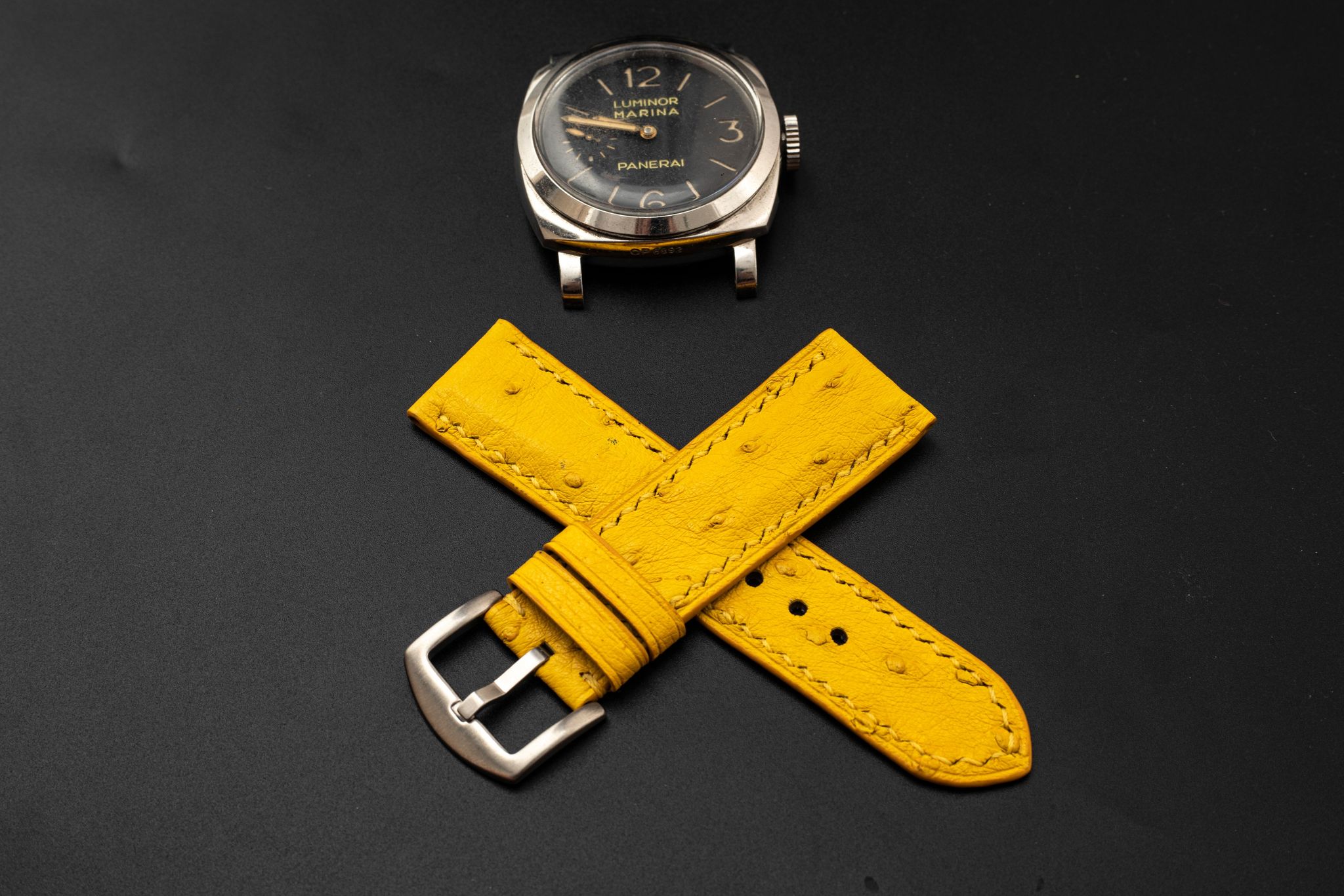 YELLOW OSTRICH LEATHER STRAP