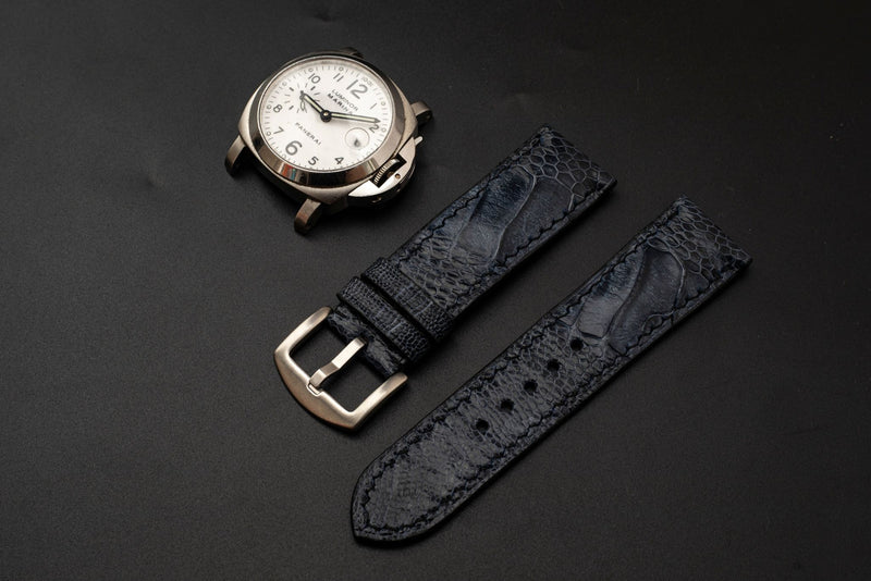 BLUE OSTRICH LEATHER STRAP