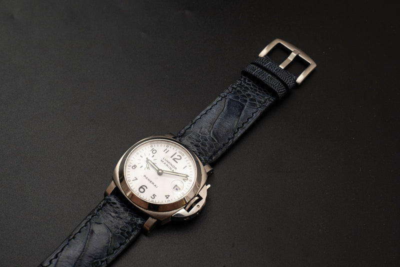BLUE OSTRICH LEATHER STRAP