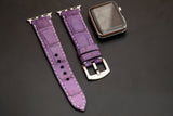 PURPLE CROCODILE BELLY LEATHER STRAP