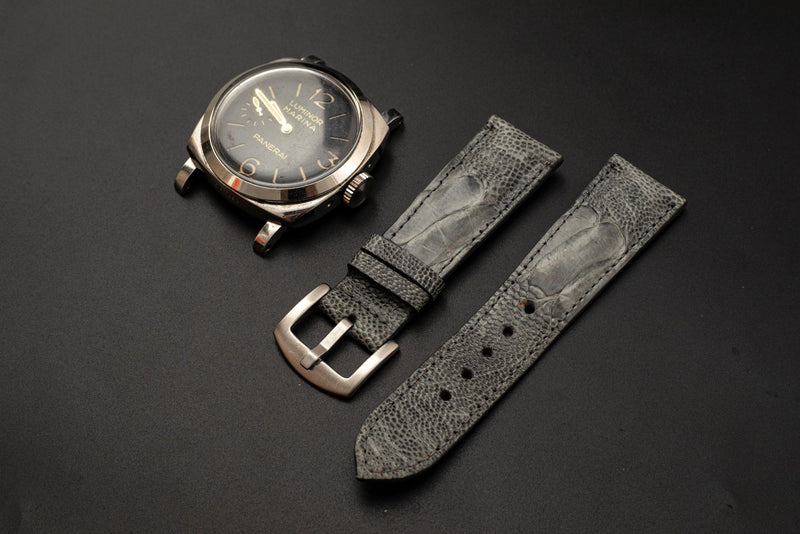 GREY OSTRICH LEATHER STRAP