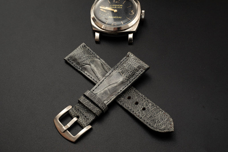 GREY OSTRICH LEATHER STRAP