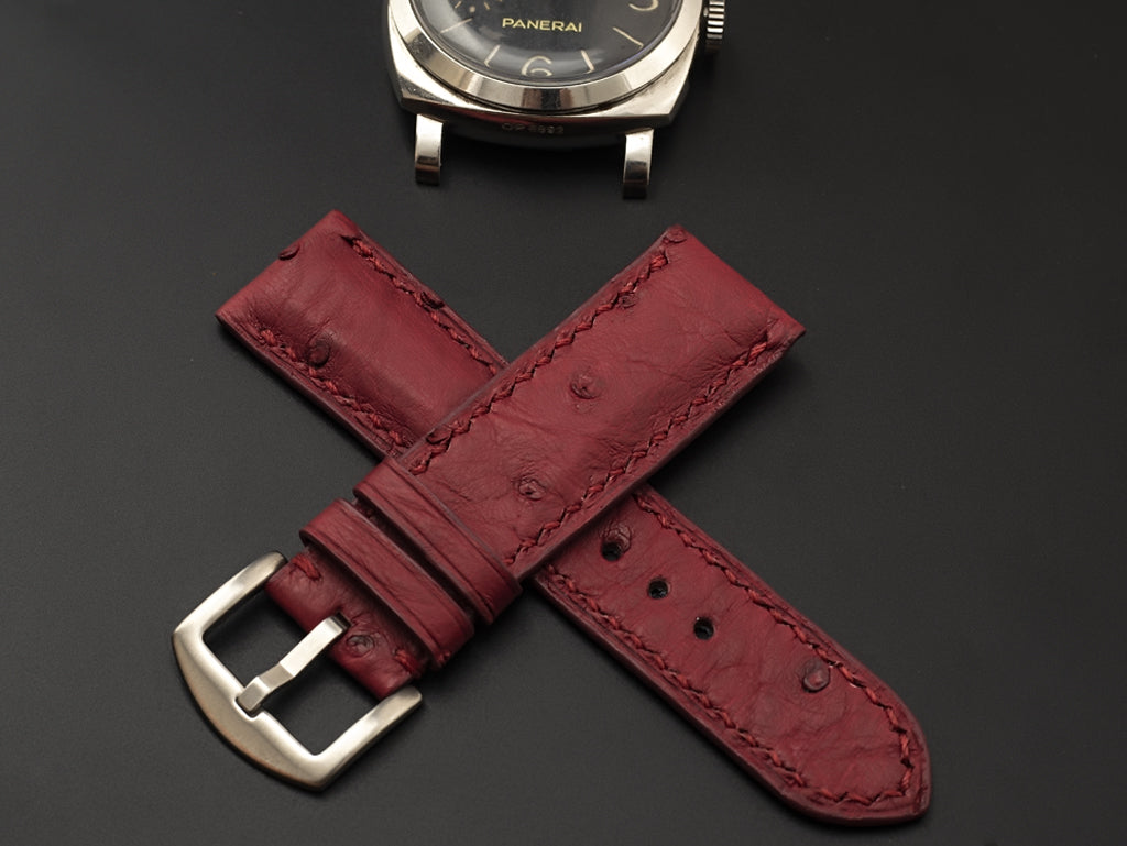 RED OSTRICH LEATHER STRAP