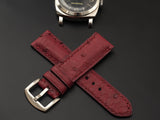 RED OSTRICH LEATHER STRAP