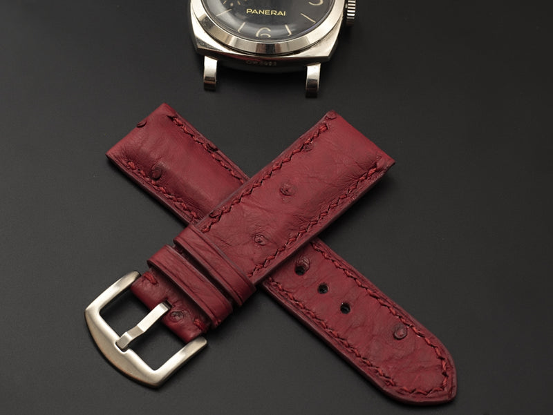 RED OSTRICH LEATHER STRAP