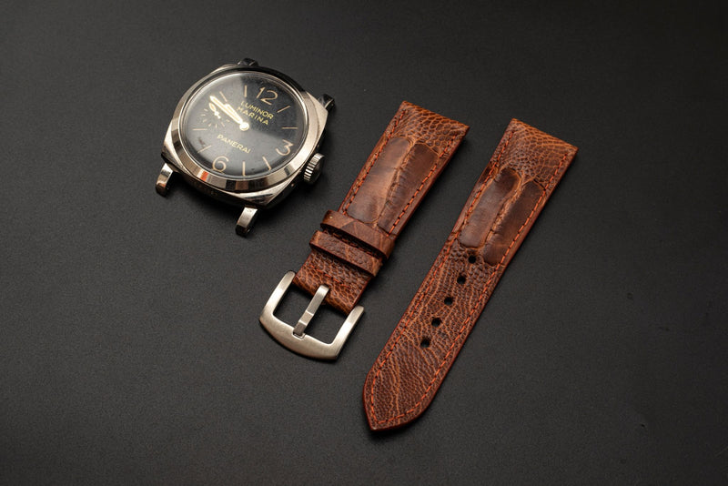 BROWN OSTRICH LEATHER STRAP