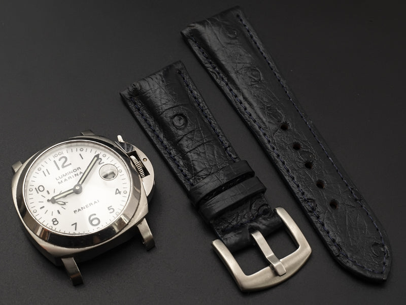 BLACK OSTRICH LEATHER STRAP