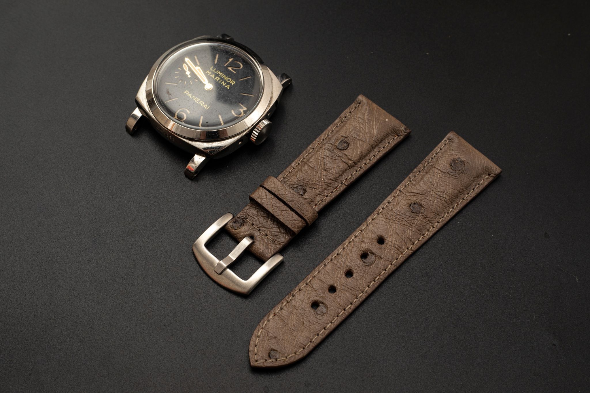 BROWN OSTRICH LEATHER STRAP