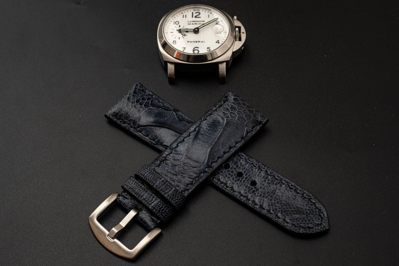 BLUE OSTRICH LEATHER STRAP