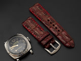 RED CROCODILE HORNBACK LEATHER STRAP