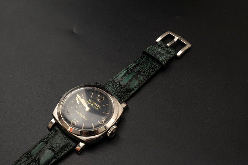 GREEN OSTRICH LEATHER STRAP
