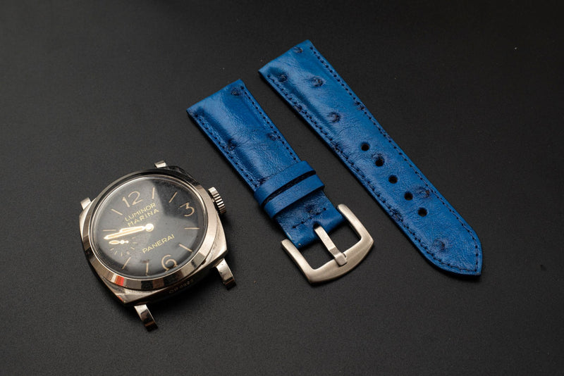 BLUE OSTRICH LEATHER STRAP