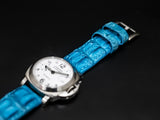 BLUE CROCODILE HORNBACK LEATHER STRAP