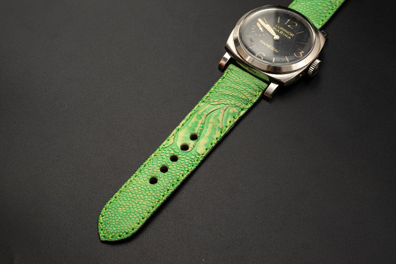 GREEN OSTRICH LEATHER STRAP