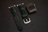 GREEN OSTRICH LEATHER STRAP