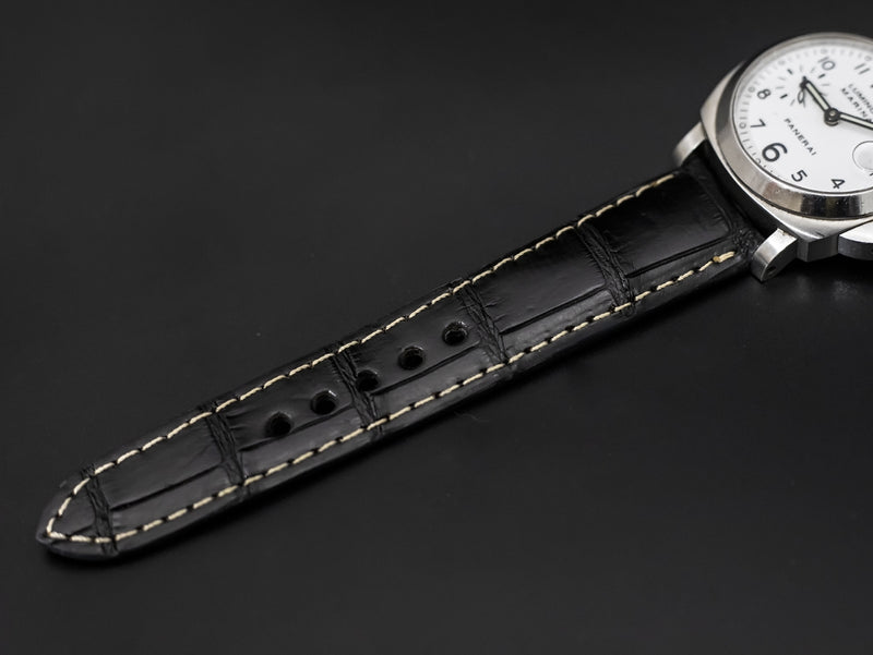 BLACK CROCODILE BELLY LEATHER STRAP - Lac Crado 