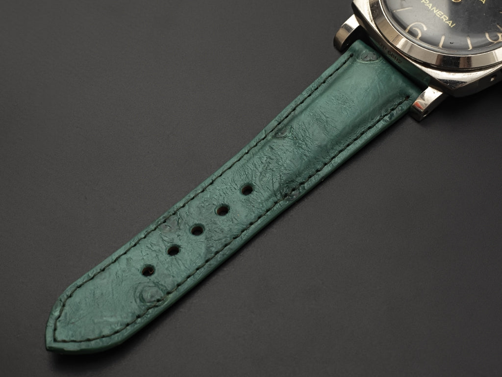 GREEN OSTRICH LEATHER STRAP