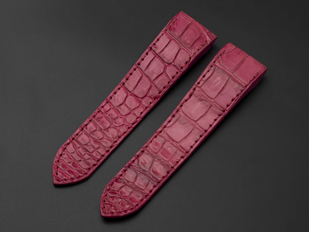 PINK CROCODILE BELLY LEATHER STRAP