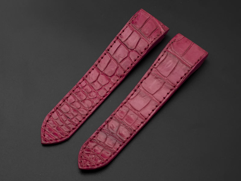 PINK CROCODILE BELLY LEATHER STRAP