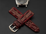 RED CROCODILE HORNBACK LEATHER STRAP