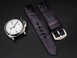 PURPLE CROCODILE BELLY LEATHER STRAP