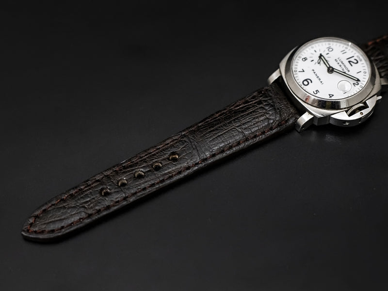 BROWN CROCODILE BELLY LEATHER STRAP