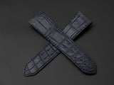 BLUE CROCODILE BELLY LEATHER STRAP