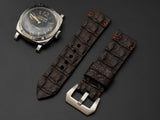 BROWN CROCODILE HORNBACK LEATHER STRAP