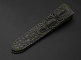 GREY CROCODILE HORNBACK LEATHER STRAP