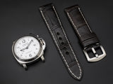DARK BROWN CROCODILE BELLY LEATHER STRAP