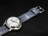 GREY CROCODILE BELLY LEATHER STRAP