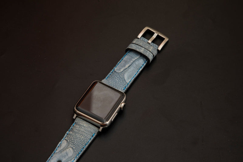 BLUE OSTRICH LEATHER STRAP