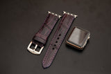 PURPLE CROCODILE BELLY LEATHER STRAP