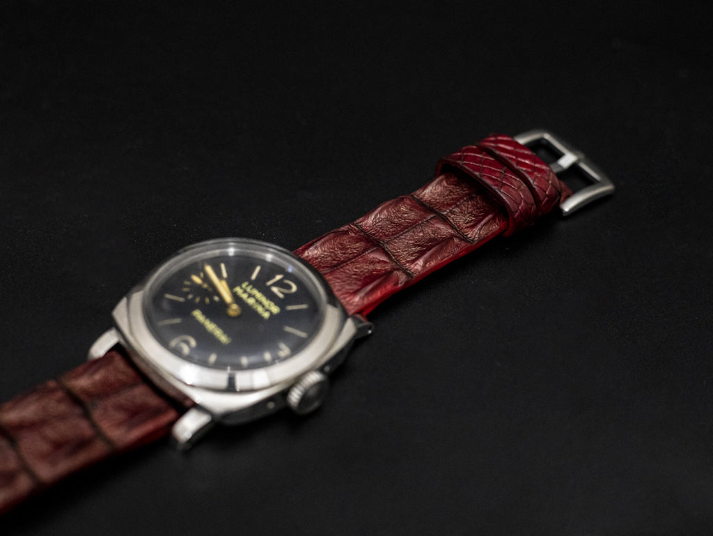 RED CROCODILE HORNBACK LEATHER STRAP