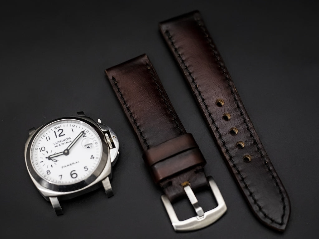 BROWN&BLACK CALF LEATHER STRAP