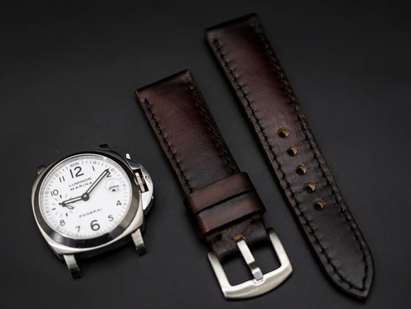 BROWN&BLACK CALF LEATHER STRAP