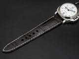 DARK BROWN CROCODILE BELLY LEATHER STRAP