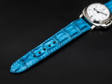 BLUE CROCODILE HORNBACK LEATHER STRAP