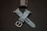 BLUE OSTRICH LEATHER STRAP