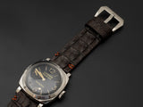 BROWN CROCODILE HORNBACK LEATHER STRAP