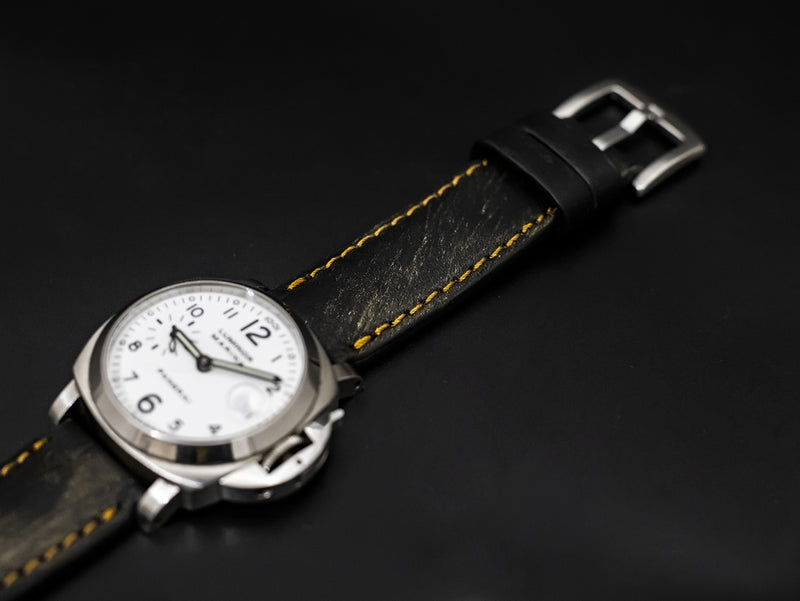 BLACK&GOLD CALF LEATHER STRAP
