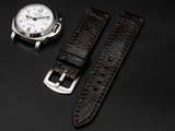 BROWN CROCODILE BELLY LEATHER STRAP